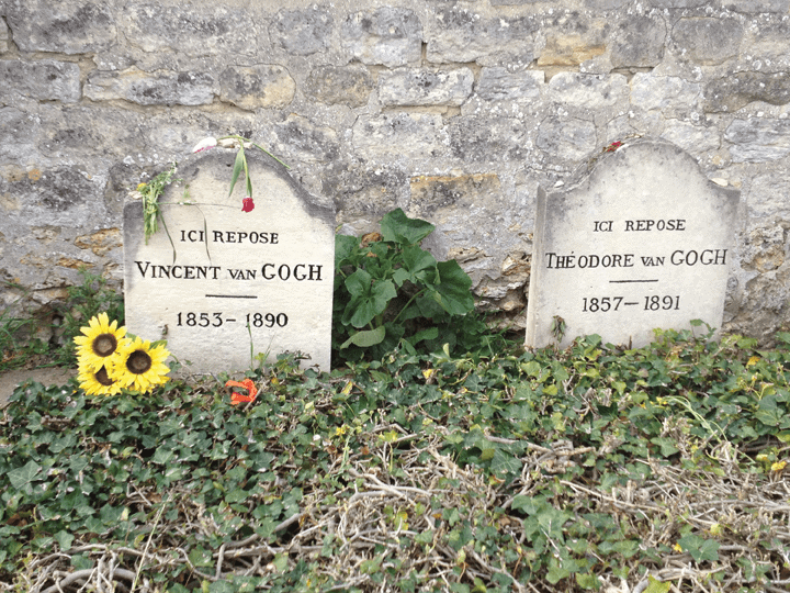 Vincent Van Gogh's and Theo's tombstones 